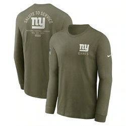 New York Giants Olive 2025 Salute To Service Sideline Long Sleeve T-Shirt