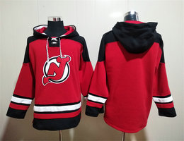 New York Islanders Blank Red All Stitched Hooded Sweatshirt