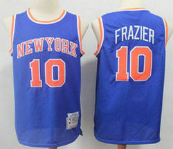 New York Knicks #10 Walt Frazier Royal Blue Throwback Authentic Stitched NBA jersey