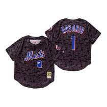 New York Mets #1 Amed Rosario Charcoal BAPE x Mitchell & Ness Authentic Stitched MLB Jersey
