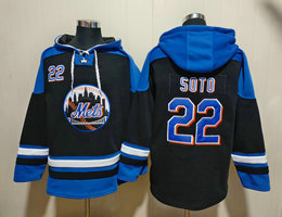 New York Mets #22 Juan Soto Black NFL Stitched Hoodies