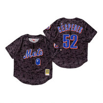 New York Mets #52 Yoenis Cespedes Charcoal BAPE x Mitchell & Ness Authentic Stitched MLB Jersey