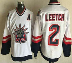 New York Rangers #2 Brian Leetch New White CCM Throwback Authentic stitched NHL jersey