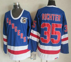 New York Rangers #35 Mike Richter Light Blue 75th CCM Throwback Authentic Stitched NHL Jersey