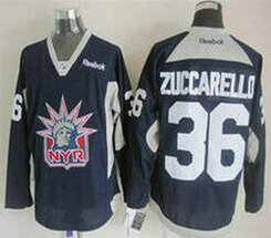 New York Rangers #36 Mats Zuccarello Blue Statue of Liberty Practice Authentic Stitched NHL Jerseys