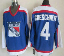 New York Rangers #4 Ron Greschner 1977 CCM Throwback Blue Authentic Stitched NHL Jersey