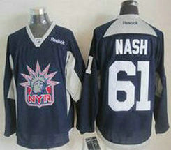 New York Rangers #61 Rick Nash Practice Blue Authentic Stitched NHL Jersey