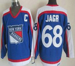 New York Rangers #68 Jaromir Jagr 1977 CCM Throwback Blue Authentic Stitched NHL Jersey