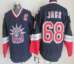 New York Rangers #68 Jaromir Jagr Navy Blue CCM Throwback Authentic Stitched NHL Jersey