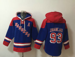 New York Rangers #93 Mika Zibanejad Blue NHL Stitched Pullover Hoodie