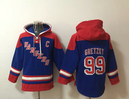 New York Rangers #99 Wayne Gretzky Blue NHL Stitched Pullover Hoodie