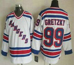 New York Rangers #99 Wayne Gretzky White New CCM Throwback Authentic Stitched NHL Jersey