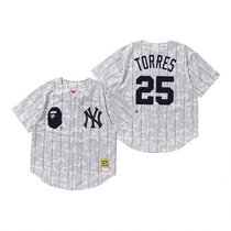 New York Yankees #25 Gleyber Torres White BAPE x Mitchell & Ness Authentic Stitched MLB Jersey
