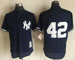 New York Yankees #42 Mariano Rivera Navy Blue Throwback Authentic stitched MLB jersey