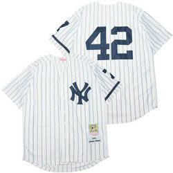 New York Yankees #42 Mariano Rivera White 1995 Throwback Authentic stitched MLB jerseys