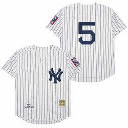 New York Yankees #5 Joe DiMaggio White 1939 Throwback Authentic Stitched MLB Jersey
