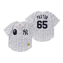 New York Yankees #65 James Paxton White BAPE x Mitchell & Ness Authentic Stitched MLB Jersey