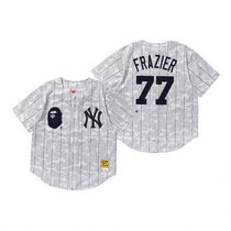 New York Yankees #77 Clint Frazier White BAPE x Mitchell & Ness Authentic Stitched MLB Jersey