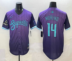 Nike Arizona Diamondbacks #14 Gabriel Moreno Purple 2025 Joint MLB Jersey