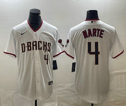 Nike Arizona Diamondbacks #4 Ketel Marte White Game Authentic Stitched Baseball jersey
