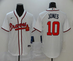 Nike Atlanta Braves #10 Chipper Jones White Game Authentic Stitched MLB Jersey