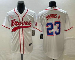 Nike Atlanta Braves #23 Michael Harris II White Joint Authentic Stitched baseball jersey