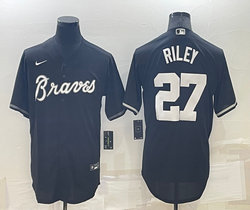 Nike Atlanta Braves #27 Austin Riley Black Inverted Legend Game Authentic Stitched MLB Jersey