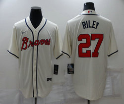Nike Atlanta Braves #27 Austin Riley Cream Game Authentic Stitched MLB Jersey
