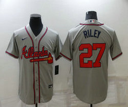 Nike Atlanta Braves #27 Austin Riley Gray Game Authentic Stitched MLB Jersey