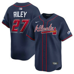 Nike Atlanta Braves #27 Austin Riley Navy 2025 Speedway Classic MLB Jersey