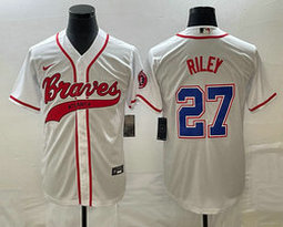 Nike Atlanta Braves #27 Austin Riley White Joint Authentic Stitched baseball jersey