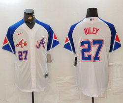 Nike Atlanta Braves #27 Austin Riley white Throwback City Authentic Stitched MLB Jerseys