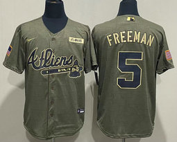 Nike Atlanta Braves #5 Freddie Freeman 2021 salute to service Authentic Stitched NFL Jersey