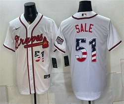 Nike Atlanta Braves #51 Chris Sale White USA 250 Fourth of July Stadium Stitched Baseball Jersey