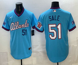 Nike Atlanta Braves #51 Chris Sale With 60 Patch Powder Blue 2026 City Stadium Jersey