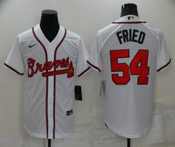 Nike Atlanta Braves #54 Max Fried White Game Authentic Stitched MLB Jersey
