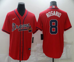 Nike Atlanta Braves #8 Eddie Rosario Red Game Authentic Stitched MLB Jersey