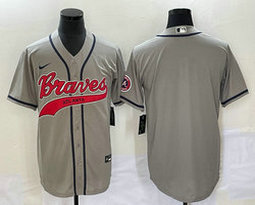 Nike Atlanta Braves Blank Gray Joint Authentic Stitched baseball jersey
