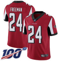 Nike Atlanta Falcons #24 Devonta Freeman With 100th Season Patch Red Vapor Untouchable Authentic stitched NFL jersey