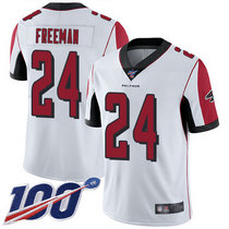 Nike Atlanta Falcons #24 Devonta Freeman With 100th Season Patch White Vapor Untouchable Authentic stitched NFL jersey