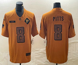 Nike Atlanta Falcons #8 Kyle Pitts 2023 Brown Salute To Service Authentic Stitched NFL Jersey
