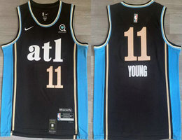 Nike Atlanta Hawks #11 Trae Young 2023-24 City With Advertising patch Authentic Stitched NBA jersey