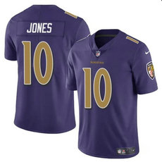 Nike Baltimore Ravens #10 Emory Jones Purple 2023 F.U.S.E. Football Stitched Jersey