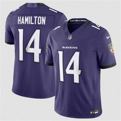 Nike Baltimore Ravens #14 Kyle Hamilton Purple 2026 Authentic Stitched NFL Jersey