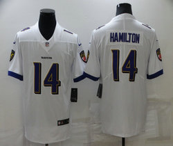 Nike Baltimore Ravens #14 Kyle Hamilton White Vapor Untouchable Authentic Stitched NFL Jersey