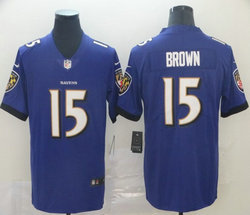 Nike Baltimore Ravens #15 Marquise Brown Purple Vapor Untouchable Limited Authentic Stitched NFL Jersey