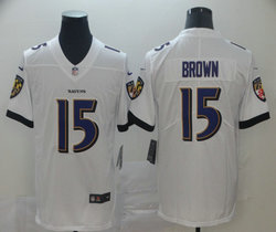 Nike Baltimore Ravens #15 Marquise Brown White Vapor Untouchable Limited Authentic Stitched NFL Jersey