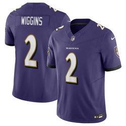 Nike Baltimore Ravens #2 Nate Wiggins Purple 2024 Draft F.U.S.E Football Jersey