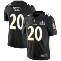 Nike Baltimore Ravens #20 Ed Reed Black Vapor Untouchable With 2024 Super Bowl (LVIII ) patch Jersey