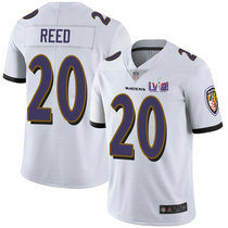 Nike Baltimore Ravens #20 Ed Reed White Vapor Untouchable With 2024 Super Bowl (LVIII ) patch Jersey